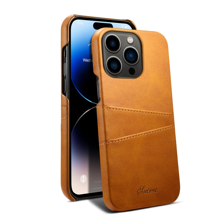 Suteni Calf Texture Card Slots Phone Case, For iPhone 14 Pro Max