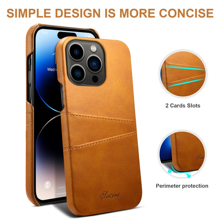 Suteni Calf Texture Card Slots Phone Case, For iPhone 14 Pro Max