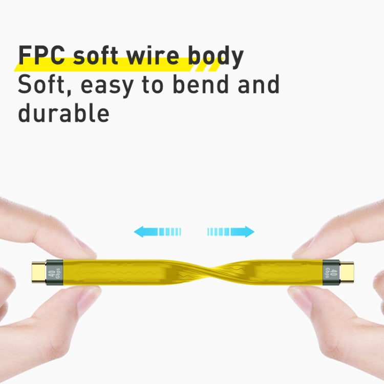 100W 40Gbps USB-C/Type-C to USB-C/Type-C FPC Flexible Data Cable, Length: 13.8cm, 40Gbps USB-C/Type-C to USB-C/Type-C