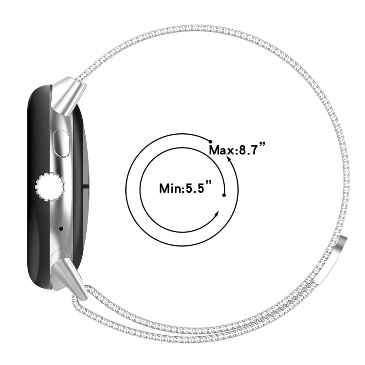 For Google Pixel Watch Milanese Stainless Steel Metal Watch Band (Colour)