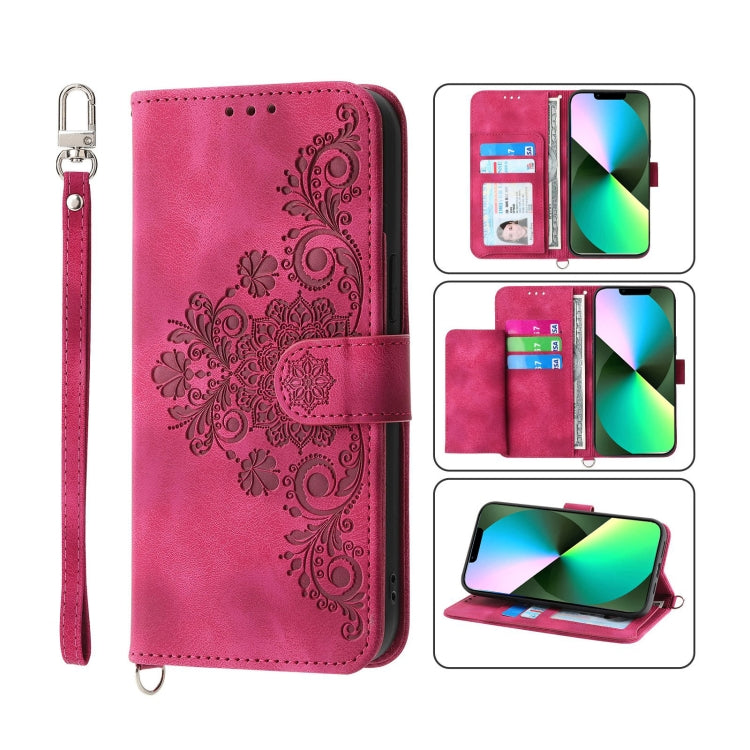 Skin-feel Flowers Embossed Wallet Leather Phone Case, For iPhone 12 Pro Max, For iPhone 12 / 12 Pro, For iPhone 12 mini, For iPhone 11 Pro Max