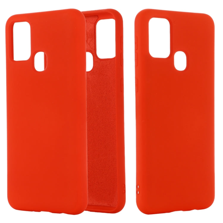 Shockproof Solid Color Liquid Silicone Full Coverage Protective Case, For Galaxy M31