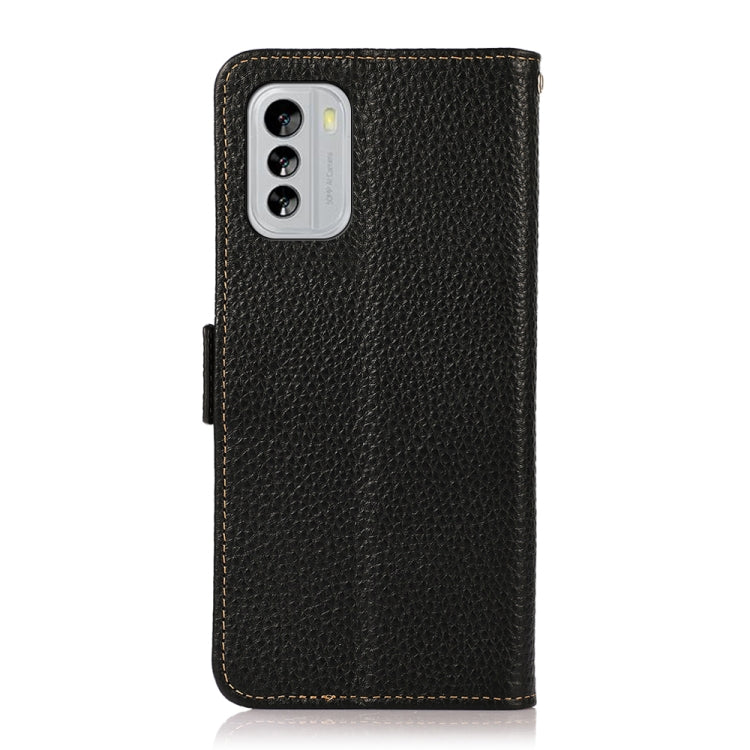 KHAZNEH Side-Magnetic Litchi Genuine Leather RFID Phone Case, For Nokia G60 5G, For Samsung Galaxy S23+ 5G, For Samsung Galaxy S23 5G, For Samsung Galaxy S23 Ultra 5G