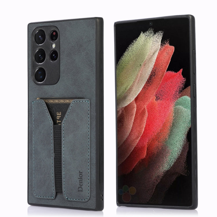 Denior DV Elastic Card PU Back Cover Phone Case, For Samsung Galaxy S22 5G, For Samsung Galaxy S22+ 5G, For Samsung Galaxy S22 Ultra 5G, For Samsung Galaxy S21 5G, For Samsung Galaxy S21+ 5G, For Samsung Galaxy S21 Ultra 5G