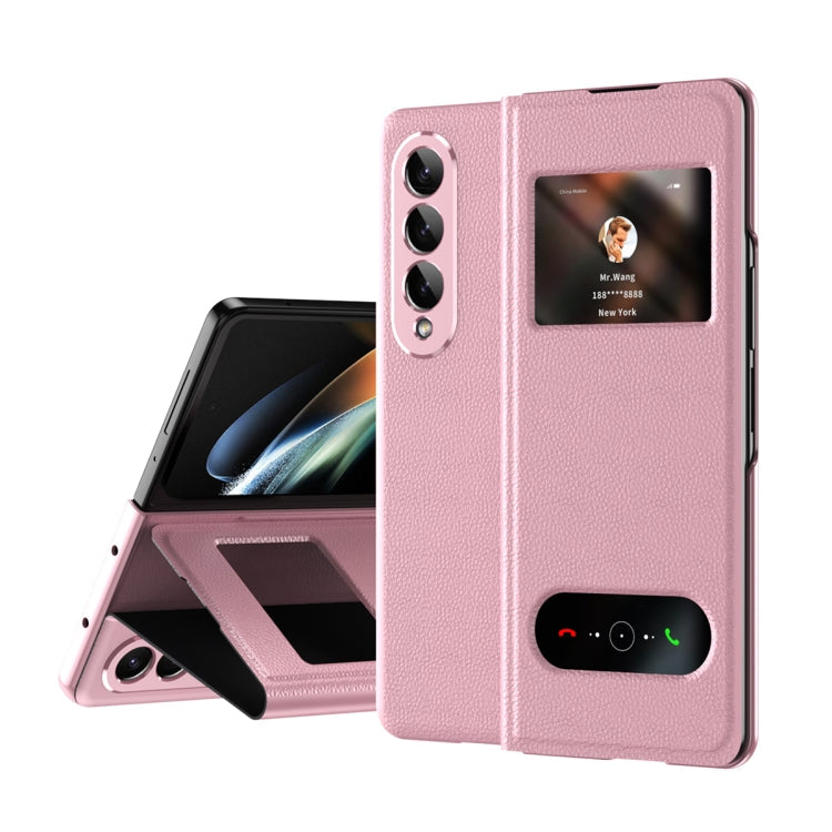 Mature Window View Flip Leather Phone Case, For Samsung Galaxy Z Fold4, For Samsung Galaxy Z Fold3 5G