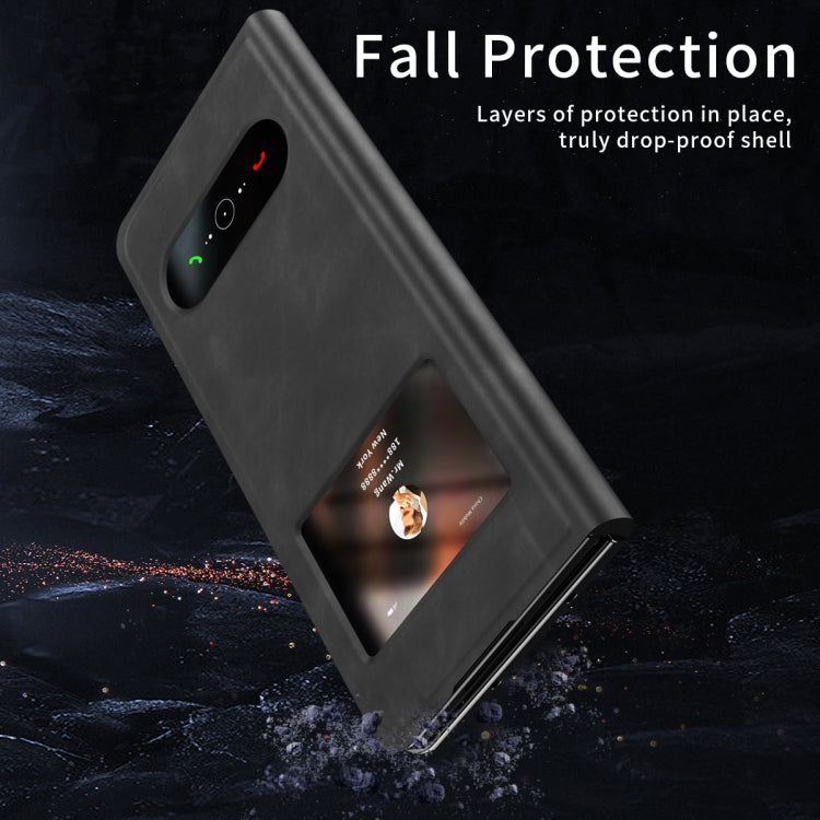 Mature Window View Flip Leather Phone Case, For Samsung Galaxy Z Fold2 5G