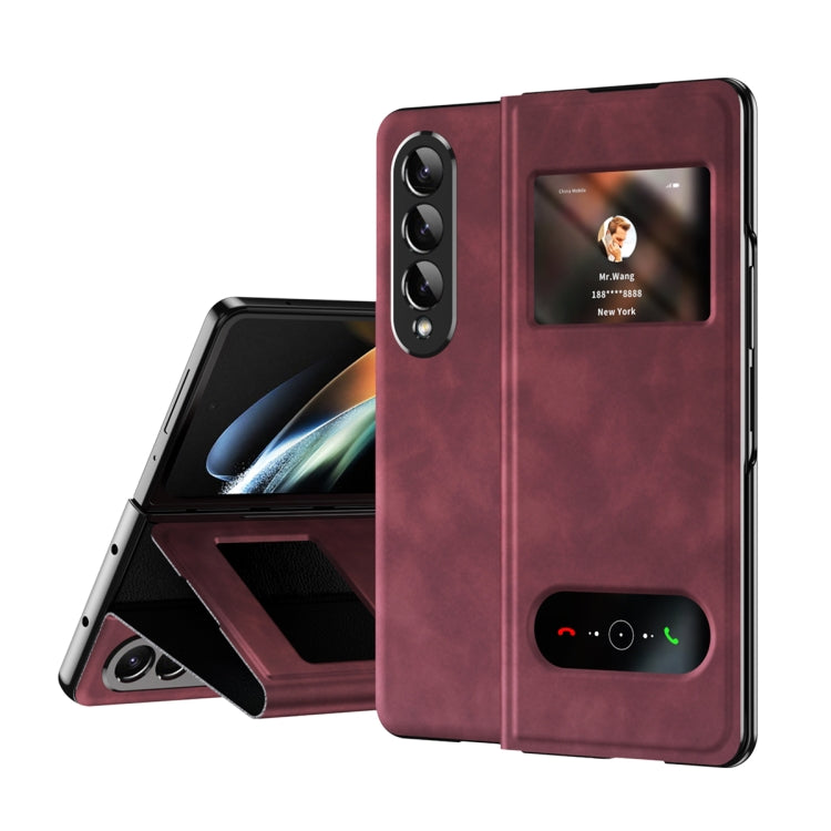 Mature Window View Flip Leather Phone Case, For Samsung Galaxy Z Fold2 5G