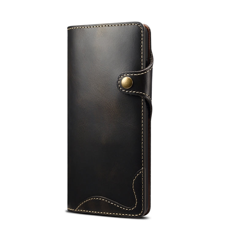Denior Oil Wax Cowhide Magnetic Button Genuine Leather Case, For Samsung Galaxy S20+, For Samsung Galaxy S20 Ultra, For Samsung Galaxy Note20, For Samsung Galaxy Note20 Ultra, For Samsung Galaxy S21 5G, For Samsung Galaxy S21+ 5G