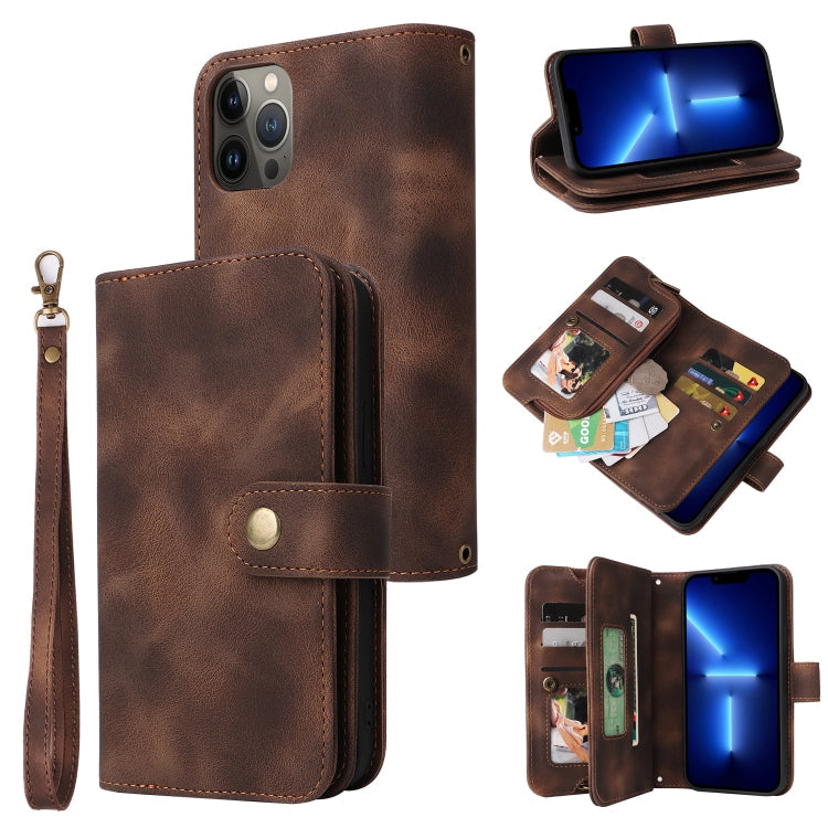 Multifunctional Card Slot Zipper Wallet Flip Leather Phone Case, For iPhone 11, For iPhone 11 Pro, For iPhone 11 Pro Max, For iPhone 12 Pro Max