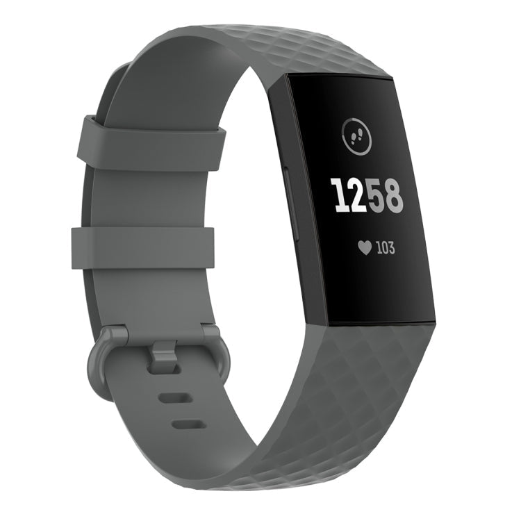 Silver Color Buckle TPU Wrist Strap Watch Band for Fitbit Charge 4 / Charge 4 SE / Charge 3 / Charge 3 SE, Size: S