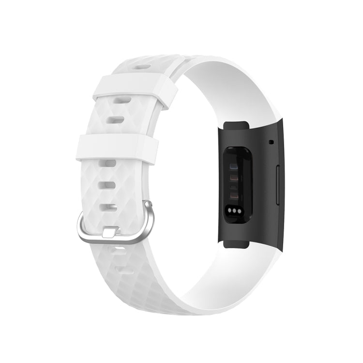 Silver Color Buckle TPU Wrist Strap Watch Band for Fitbit Charge 4 / Charge 4 SE / Charge 3 / Charge 3 SE, Size: L