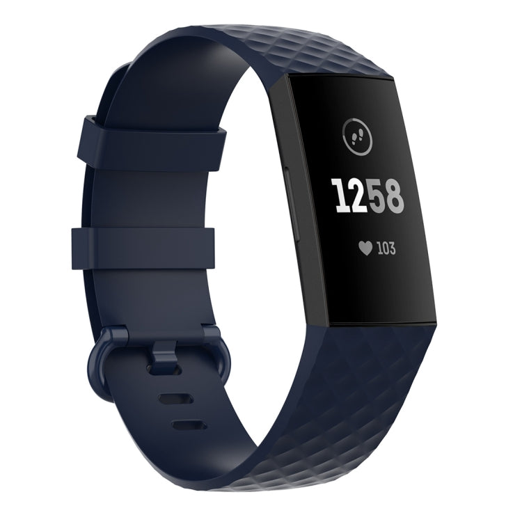 Silver Color Buckle TPU Wrist Strap Watch Band for Fitbit Charge 4 / Charge 4 SE / Charge 3 / Charge 3 SE, Size: L