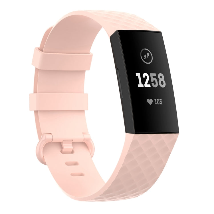 Silver Color Buckle TPU Wrist Strap Watch Band for Fitbit Charge 4 / Charge 4 SE / Charge 3 / Charge 3 SE, Size: L