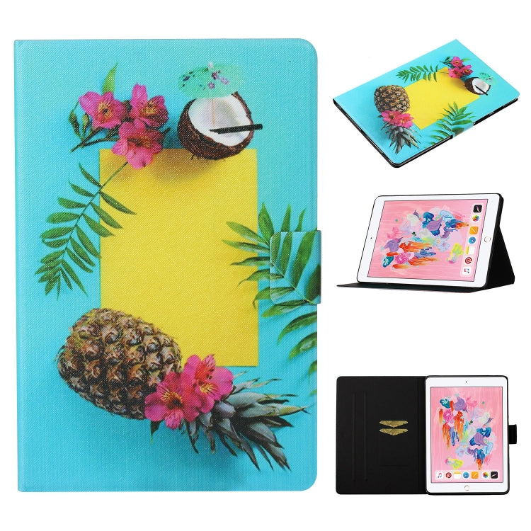 Coloured Drawing Pattern Horizontal Flip Leather Case with Holder & Card Slot & Sleep / Wake-up Function, For iPad Air / Air 2, For iPad 9.7 (2018) & (2017)