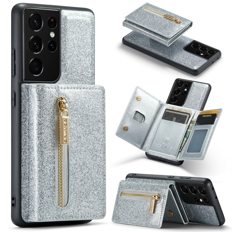 DG.MING M3 Series Glitter Powder Card Bag Leather Case, For Google Pixel 6, For Samsung Galaxy S20 FE, For iPhone 11 Pro, For Samsung Galaxy S21 5G, For iPhone 11 Pro Max, For Samsung Galaxy S21 Ultra 5G