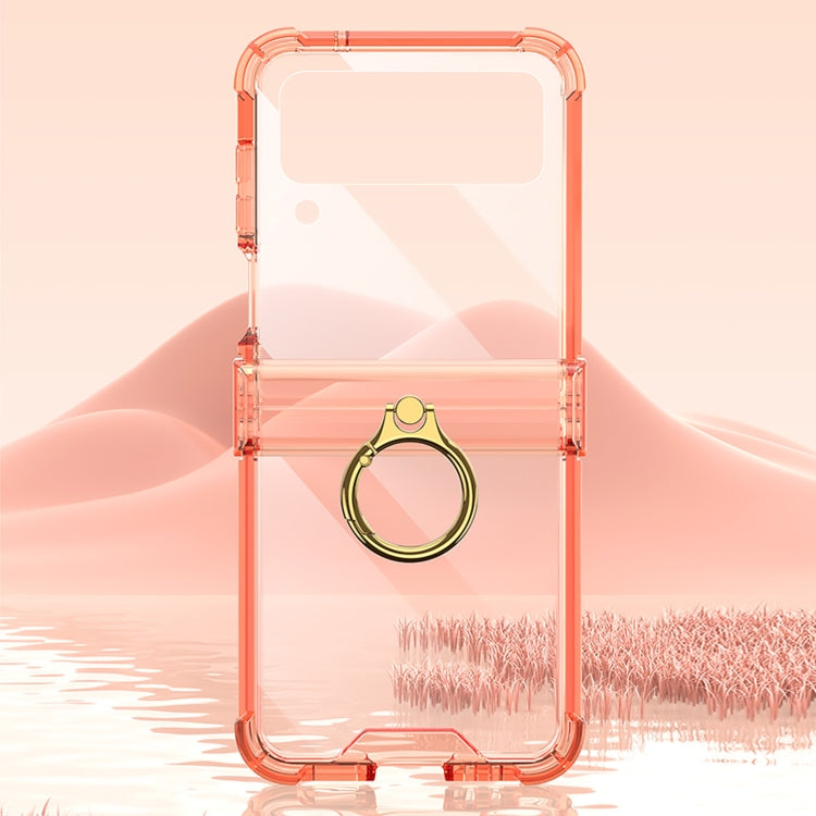 GKK Airbag Hinge Shockproof Phone Case with Ring Holder, For Samsung Galaxy Z Flip4