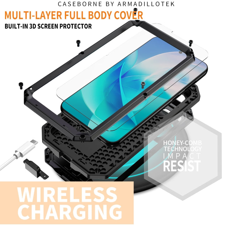 For Samsung Galaxy S23 5G R-JUST Sliding Camera Design Life Waterproof Dustproof Shockproof Phone Case(Black)