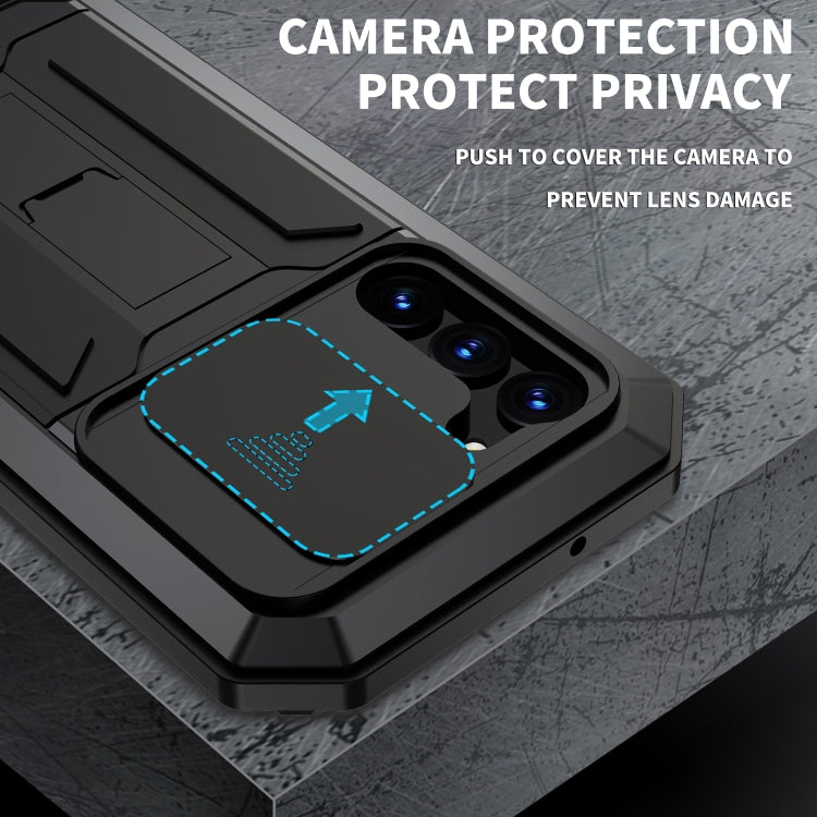 For Samsung Galaxy S23 5G R-JUST Sliding Camera Design Life Waterproof Dustproof Shockproof Phone Case(Black)