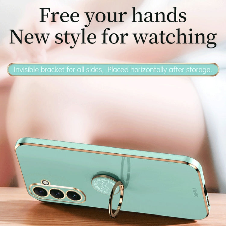 XINLI Straight Edge Electroplate TPU Phone Case with Ring, For Samsung Galaxy A54 5G, For vivo X90 Pro+, For Samsung Galaxy Note10+
