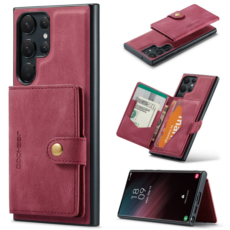 JEEHOOD Retro Magnetic Detachable Wallet Phone Case, For Samsung Galaxy S23 5G, For Samsung Galaxy S23+ 5G, For Samsung Galaxy S23 Ultra 5G