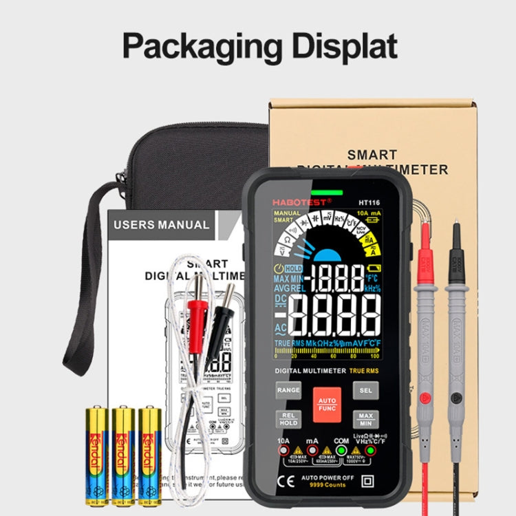 HABOTEST HT116 Large Screen Smart Automatic Digital Multimeter, HT116