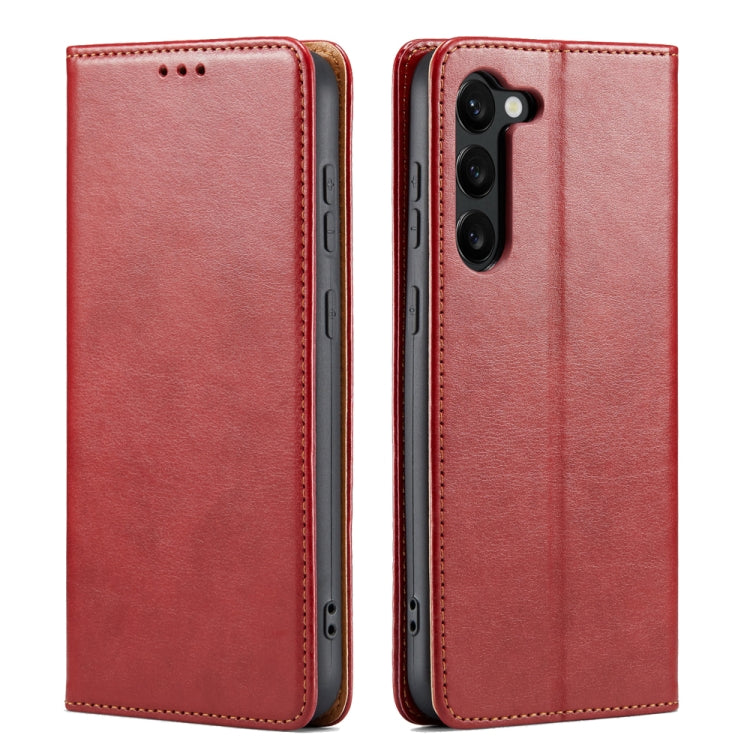 Fierre Shann PU Genuine Leather Texture Leather Phone Case, For Samsung Galaxy S23+ 5G, For Samsung Galaxy S23 Ultra 5G
