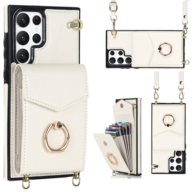 Ring Holder RFID Card Slot Phone Case with Long Lanyard, For Samsung Galaxy S22 5G, For Samsung Galaxy S22+ 5G, For Samsung Galaxy S22 Ultra 5G, For Samsung Galaxy S23 5G