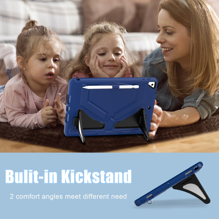 For iPad 10.2 2021 / 2020 / 2019 Silicone + PC Shockproof Protective Tablet Case(Navy Blue+Black)
