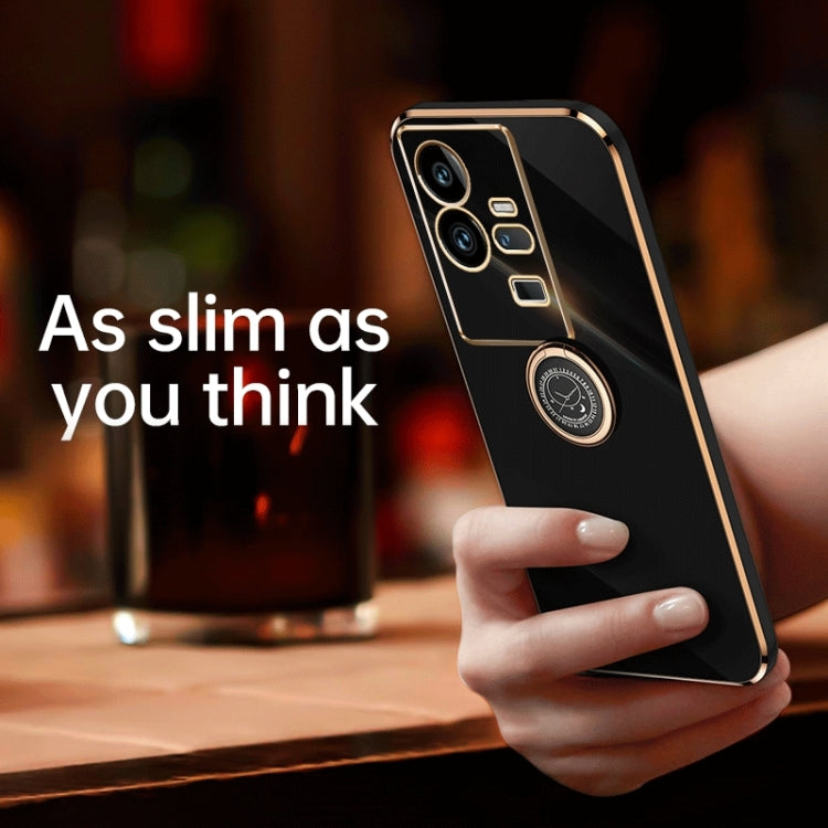 XINLI Straight Edge 6D Electroplate TPU Phone Case with Ring Holder, For vivo iQOO 11 Pro 5G, For Xiaomi Redmi 12C 4G, For Xiaomi Redmi Note 12 Pro Speed