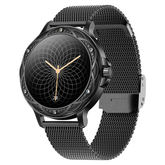 CF12 1.2 inch Waterproof Smart Steel Strap Wristband Support Heart Rate Monitoring / Blood Pressure Monitoring, CF12 Steel Strap (Black)