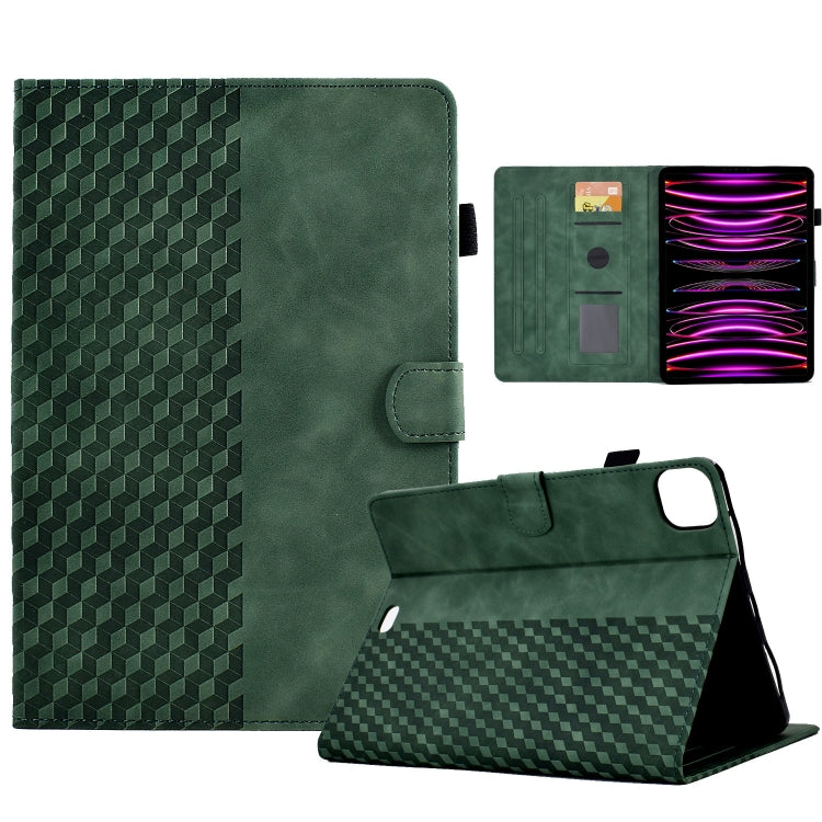 For iPad Pro 11 2018 / 2020 / 2021 Rhombus Embossed Leather Smart Tablet Case