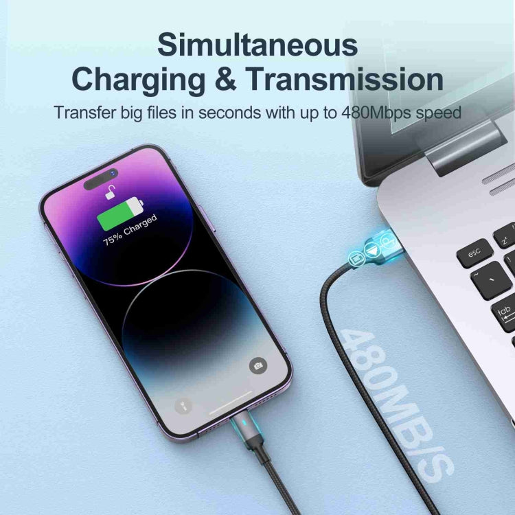 JOYROOM S-UL012A10 Extraordinary Series 2.4A USB-A to 8 Pin Fast Charging Data Cable, 20W 8 Pin, 1.2m