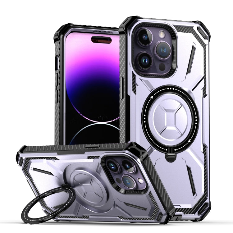 For iPhone 14 Pro Armor Series Holder Phone Case(Light Purple)