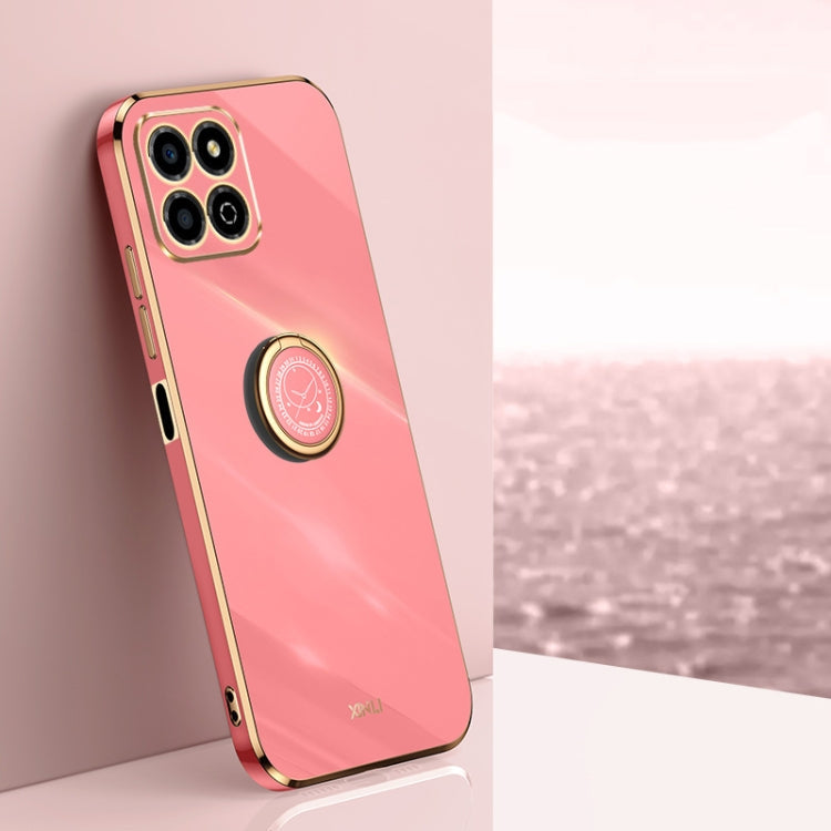 XINLI Straight Edge 6D Electroplate TPU Phone Case with Ring Holder, For Honor X8a 2023, For Honor X9a 5G, For Huawei nova Y61