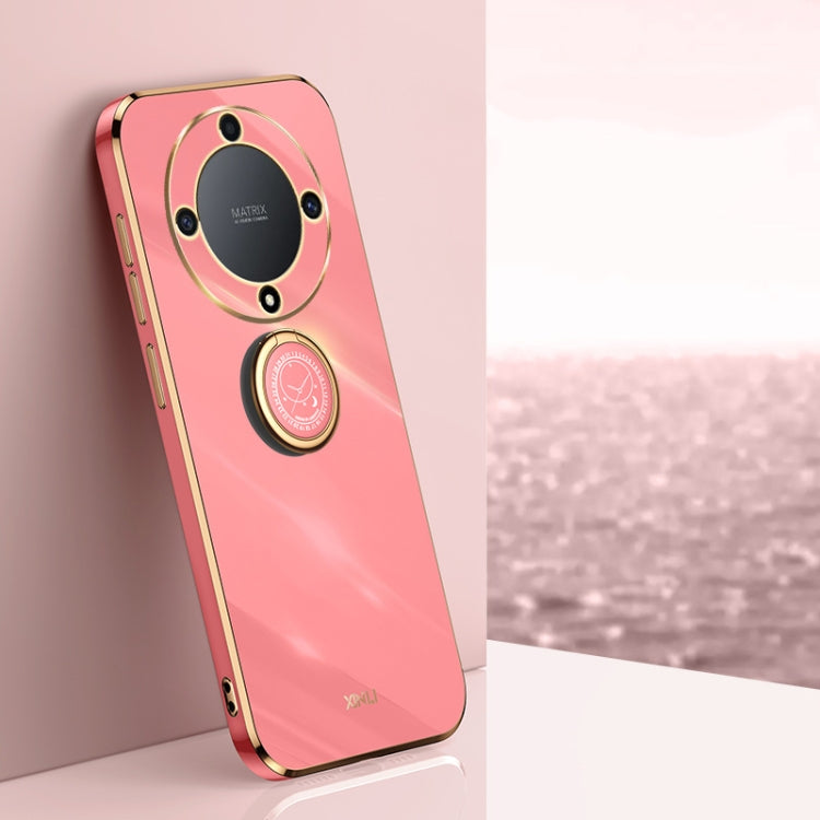 XINLI Straight Edge 6D Electroplate TPU Phone Case with Ring Holder, For Honor X8a 2023, For Honor X9a 5G, For Huawei nova Y61