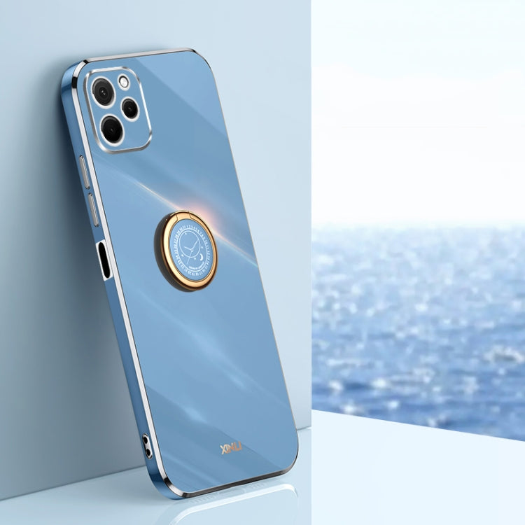 XINLI Straight Edge 6D Electroplate TPU Phone Case with Ring Holder, For Honor X8a 2023, For Honor X9a 5G, For Huawei nova Y61