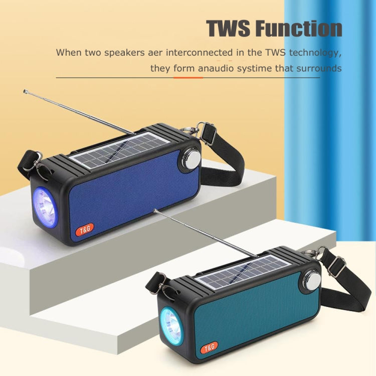 T&G TG637 Outdoor Portable Solar Power Wireless Bluetooth Speaker with FM / Flashlight / TF Card Slot(Red)