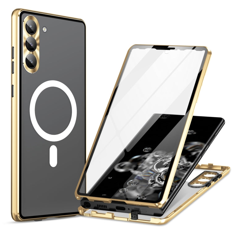 HD Full Cover Magsafe Magnetic Metal Tempered Glass Phone Case, For Samsung Galaxy S23+ 5G, For Samsung Galaxy S23 5G, For Samsung Galaxy S22+ 5G, For Samsung Galaxy S22 5G