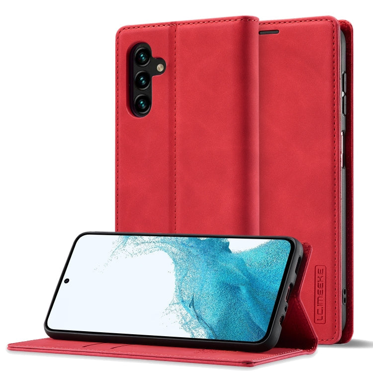 LC.IMEEKE Strong Magnetism Ultra-thin Matte Leather Phone Case, For Samsung Galaxy A34 5G