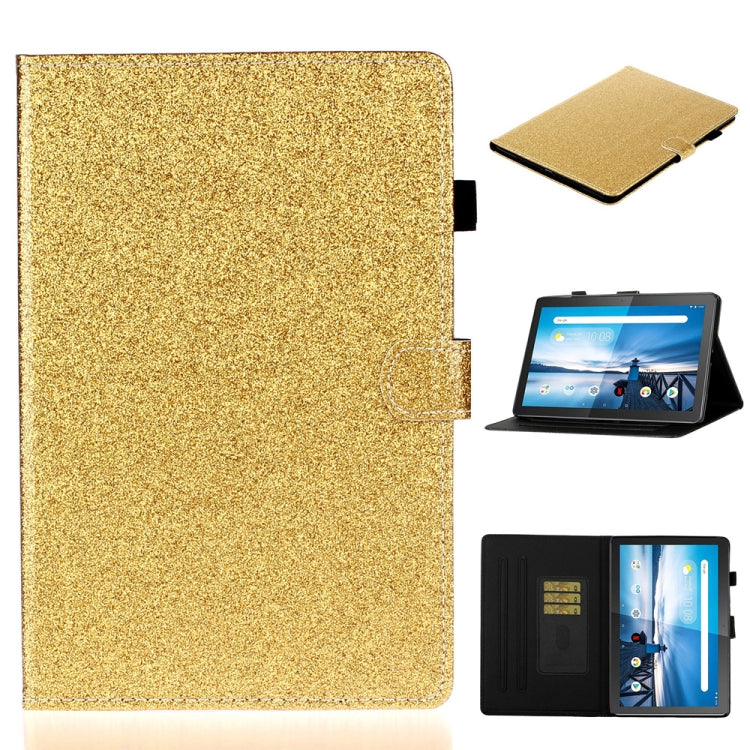 Glossy Glitter Powder Horizontal Flip Leather Case with Holder & Card Slot & Sleep / Wake-up Function, For Huawei MediaPad M5 lite, For Lenovo Tab M10 Plus TB-X606F, For Lenovo Tab M10 TB-X605F / X505