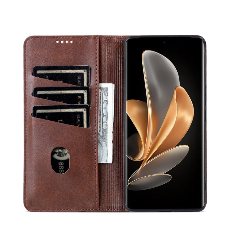 AZNS Magnetic Calf Texture Flip Leather Phone Case, For Honor Magic6 Pro, For Honor Magic6, For Honor 90 GT, For Honor Magic6 Lite 5G/X9b