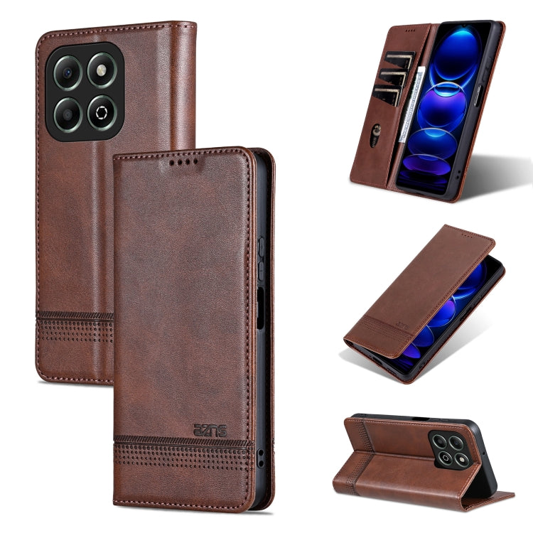 AZNS Magnetic Calf Texture Flip Leather Phone Case, For Honor X60, For Honor X60i, For Honor Play 60 Plus, For Honor X6b