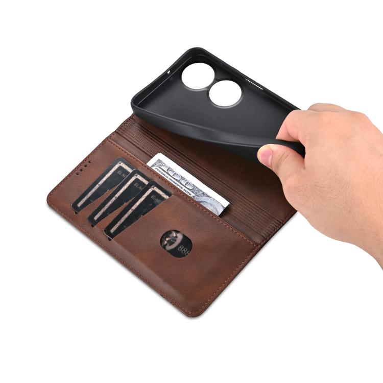 AZNS Magnetic Calf Texture Flip Leather Phone Case, For Honor Play 60, For Honor 400 Global 156.5mm, For Honor 300 Ultra, For Honor 300 Pro