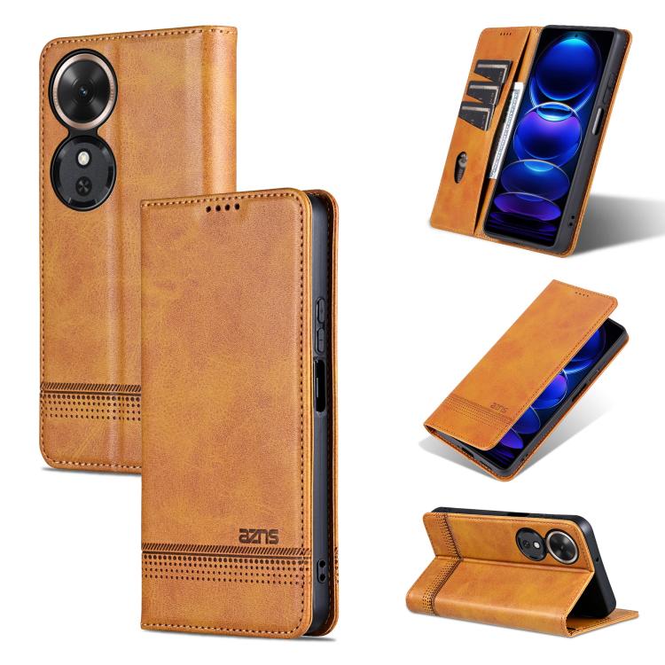 AZNS Magnetic Calf Texture Flip Leather Phone Case, For Honor Play 60, For Honor 400 Global 156.5mm, For Honor 300 Ultra, For Honor 300 Pro