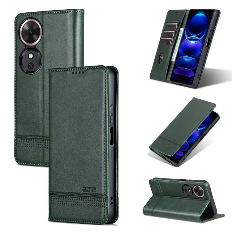 AZNS Magnetic Calf Texture Flip Leather Phone Case, For Honor Play 60, For Honor 400 Global 156.5mm, For Honor 300 Ultra, For Honor 300 Pro