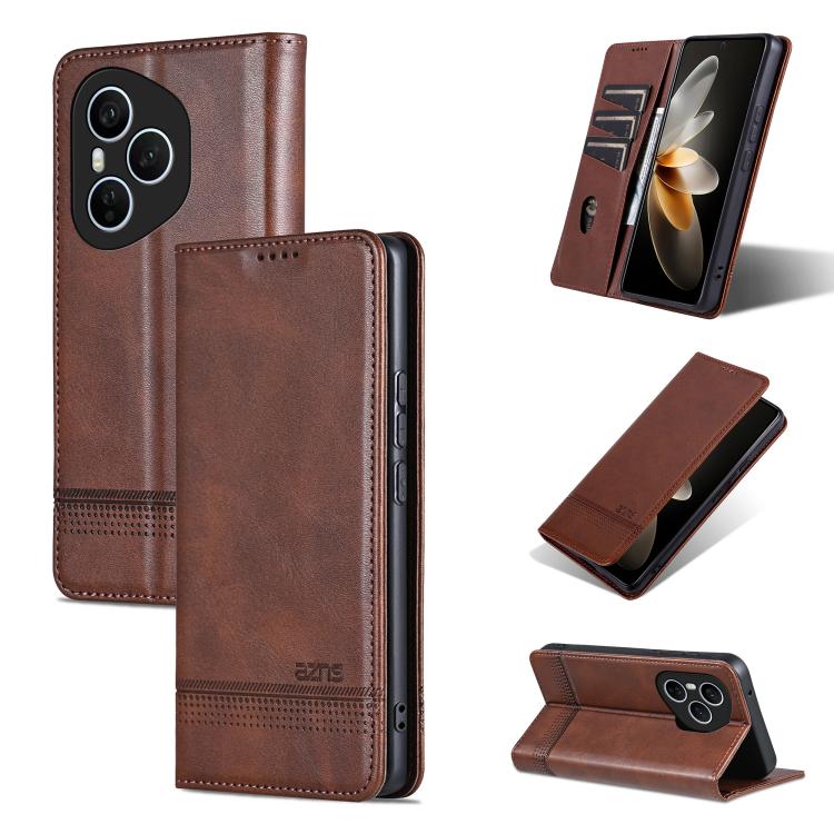 AZNS Magnetic Calf Texture Flip Leather Phone Case, For Honor 600 Lite Global, For Honor Play 10T 5G/400 Smart 5G, For Honor X70 5G, For Honor 400 Pro 5G Global 160.8mm