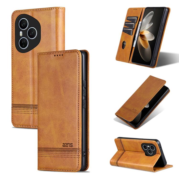 AZNS Magnetic Calf Texture Flip Leather Phone Case, For Honor 600 Lite Global, For Honor Play 10T 5G/400 Smart 5G, For Honor X70 5G, For Honor 400 Pro 5G Global 160.8mm
