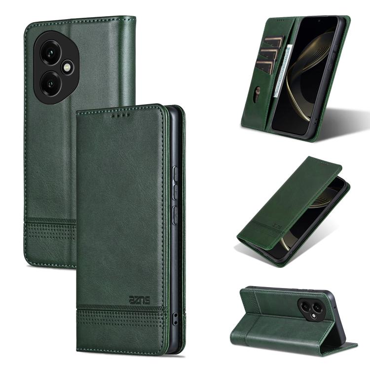 AZNS Magnetic Calf Texture Flip Leather Phone Case, For Honor Play 60, For Honor 400 Global 156.5mm, For Honor 300 Ultra, For Honor 300 Pro