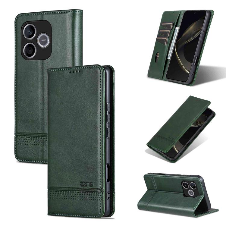 AZNS Magnetic Calf Texture Flip Leather Phone Case, For Honor 600 Lite Global, For Honor Play 10T 5G/400 Smart 5G, For Honor X70 5G, For Honor 400 Pro 5G Global 160.8mm