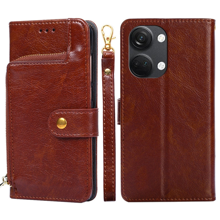 Zipper Bag Leather Phone Case, For OnePlus Ace 2V 5G